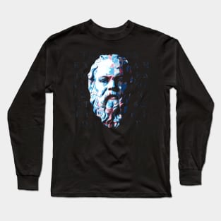 Philosopher Socrates Wisdom Greek Letters Long Sleeve T-Shirt